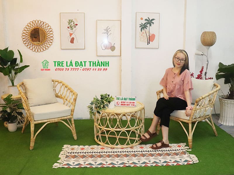 Bàn Ghế Mây Ban Công - BGMBC009